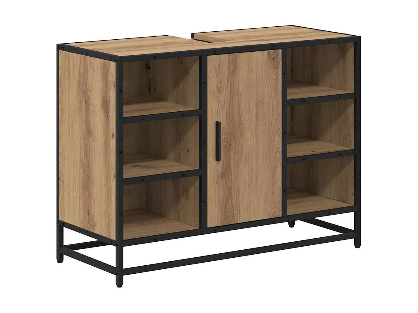 Meuble de Lavabo de Salle de Bain avec étagère chêne artisanal