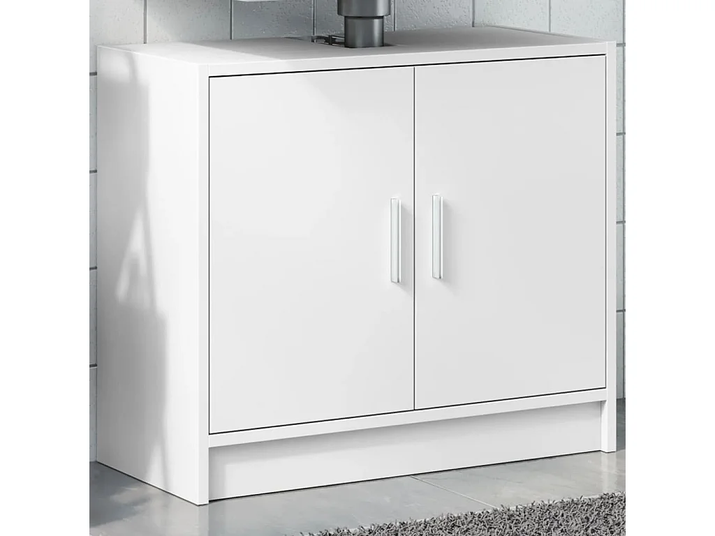 Witte wastafelkast 63x29x55 cm bewerkt hout