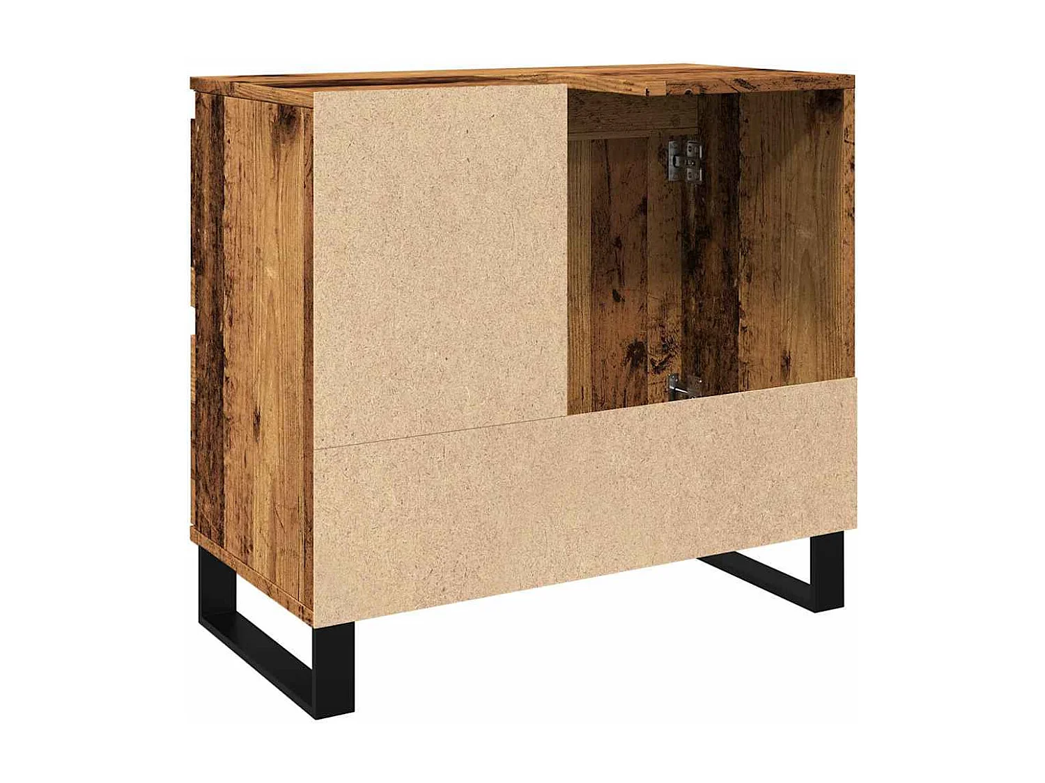 Armoire de lavabo de salle de bain vieux bois 65x33x60 cm