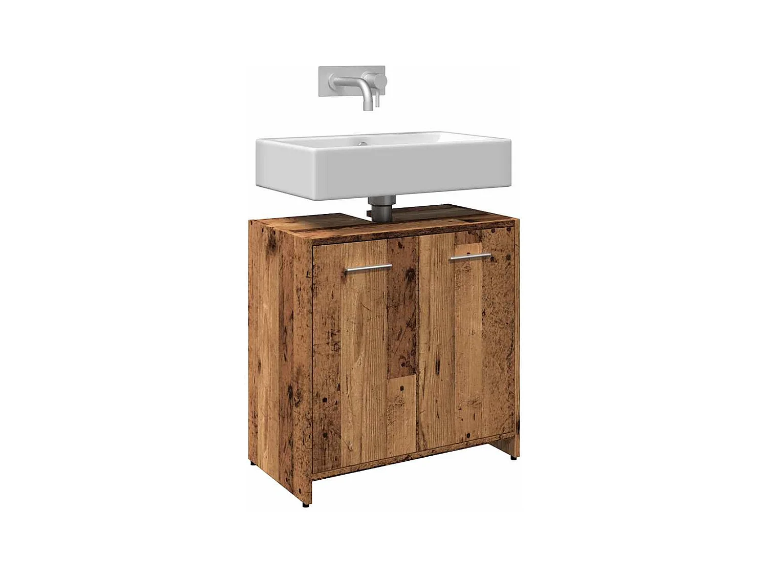 Mobile lavabo bagno in legno vecchio 60x33x60 cm