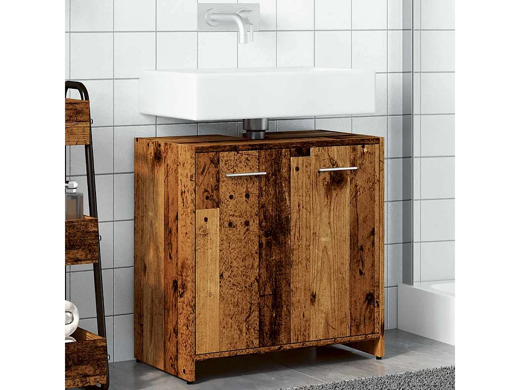 Mobile lavabo bagno in legno vecchio 60x33x60 cm