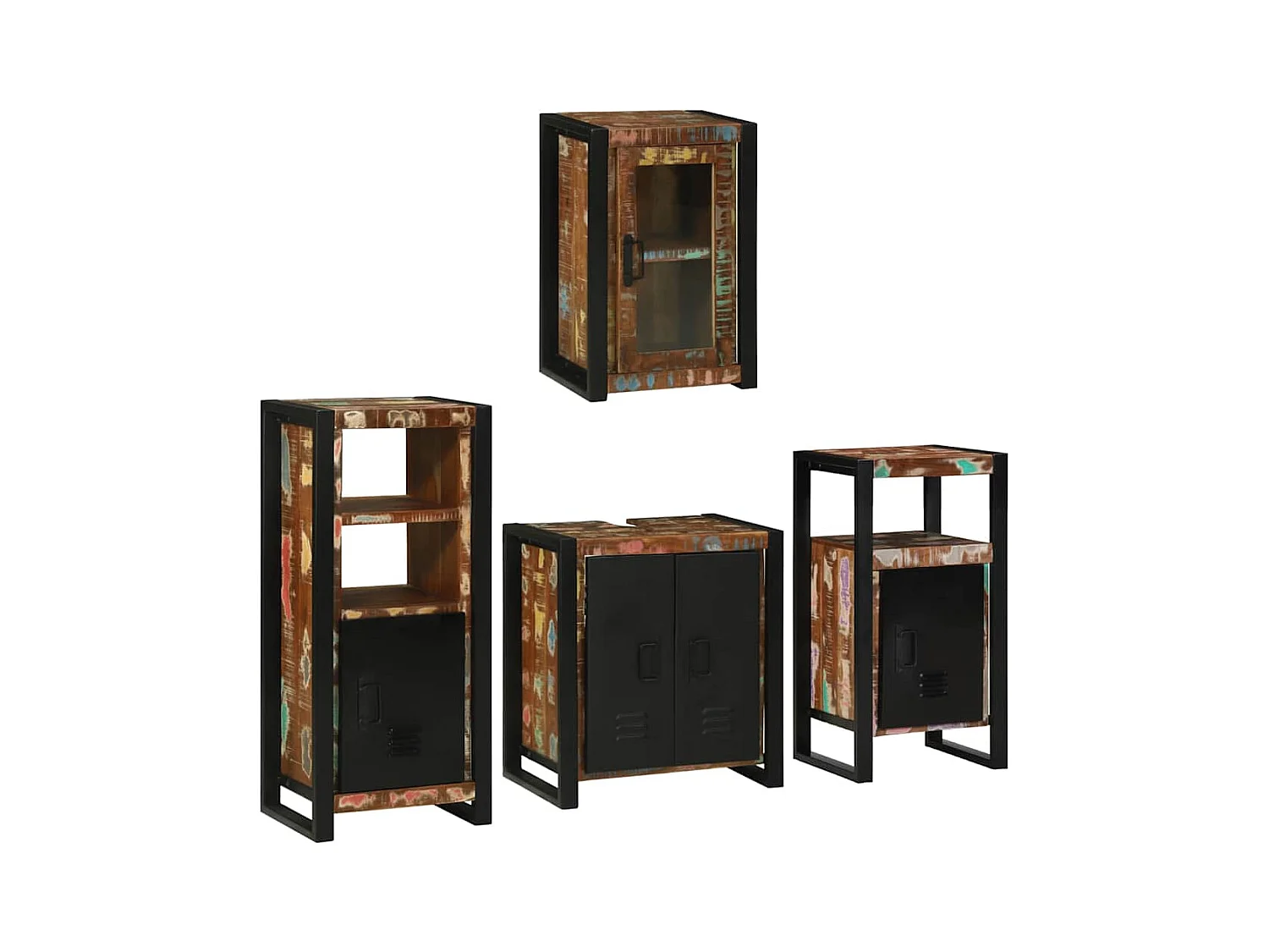Set di mobili da bagno a parete 4 pezzi