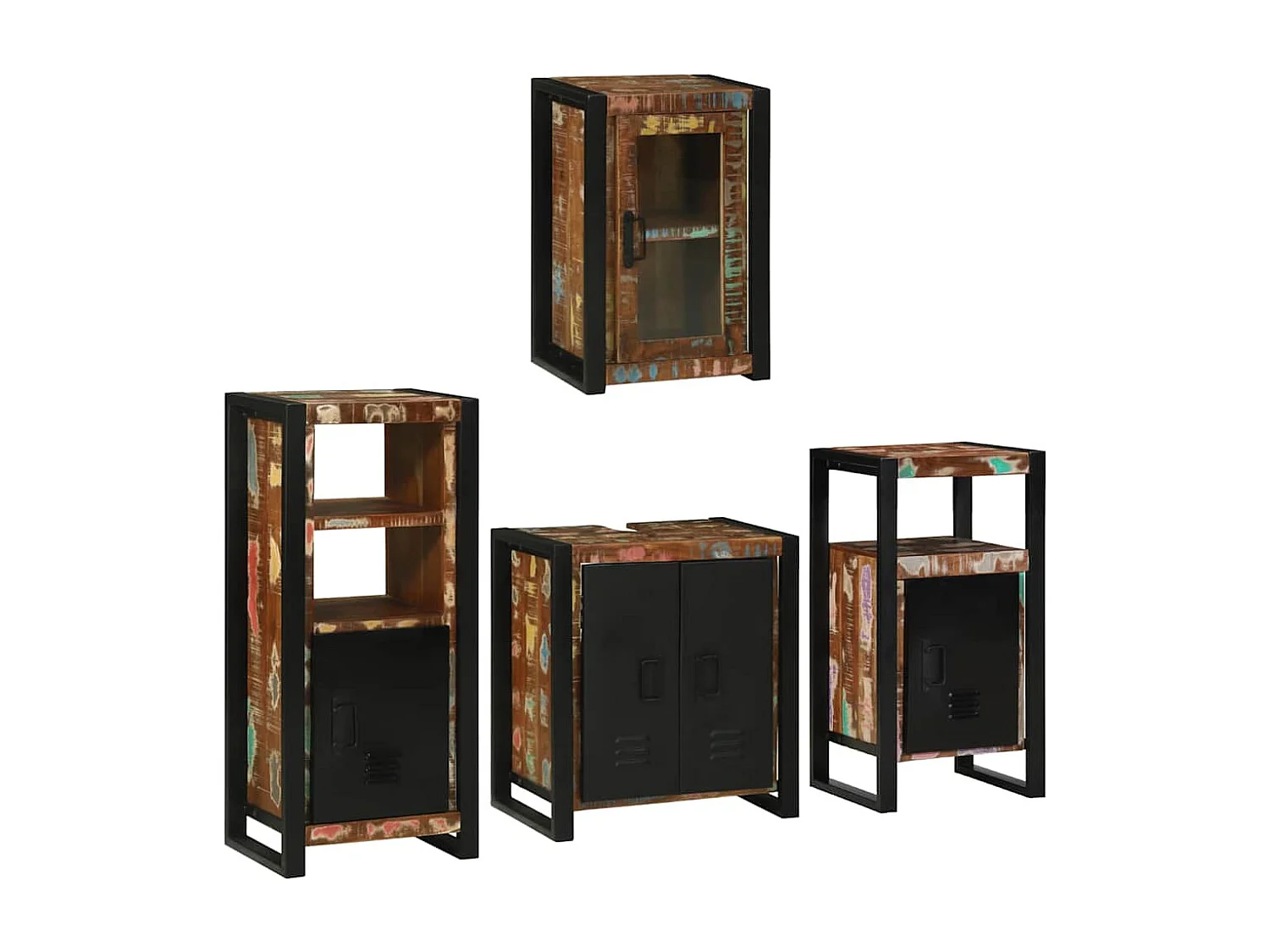 Set di mobili da bagno a parete 4 pezzi