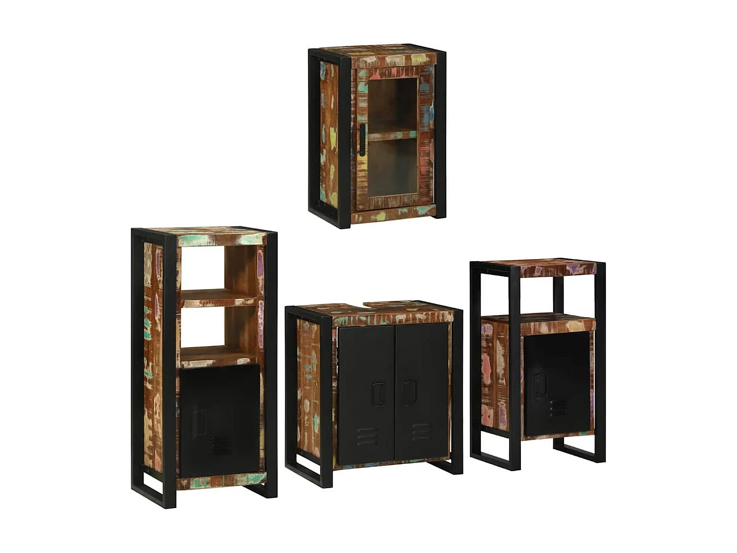 Set di mobili da bagno a parete 4 pezzi