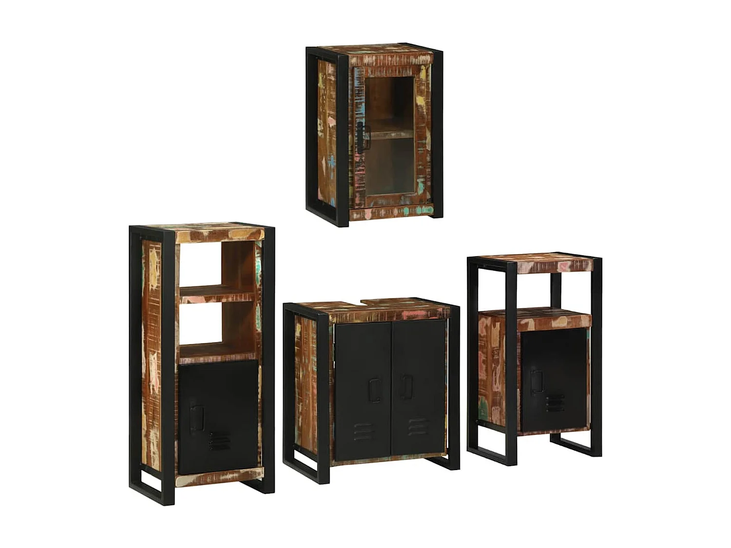 Set di mobili da bagno a parete 4 pezzi