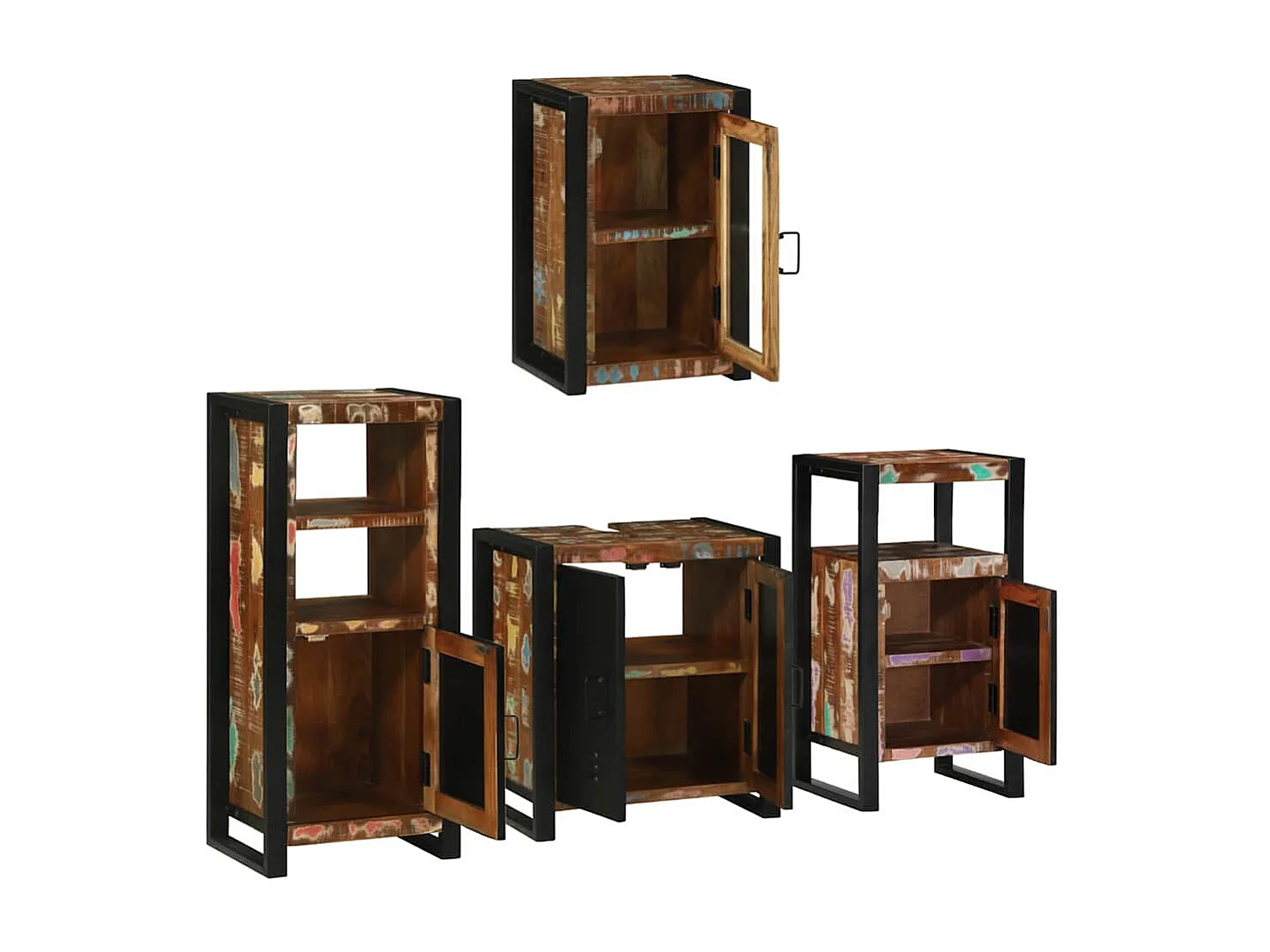 Set di mobili da bagno a parete 4 pezzi