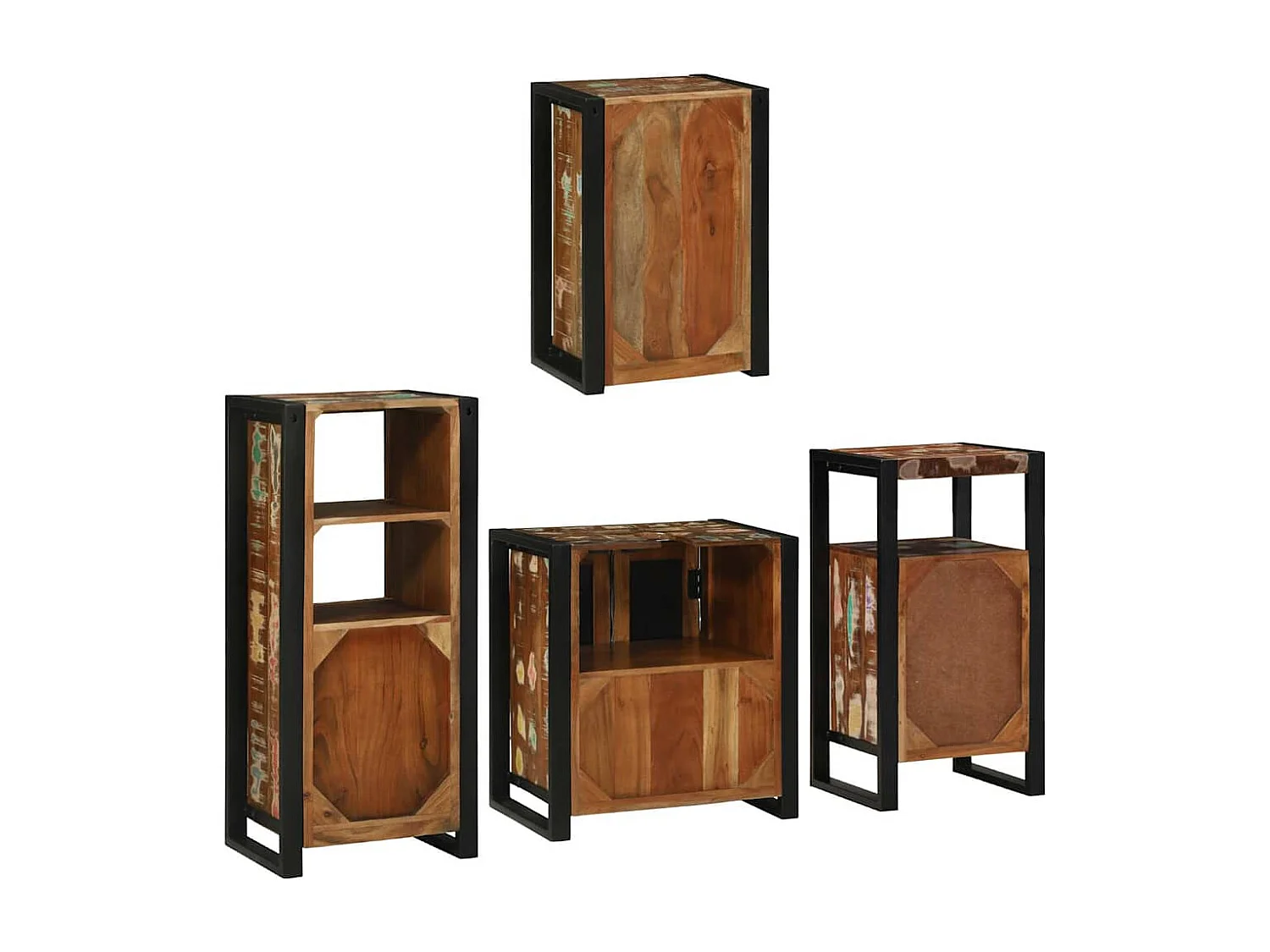 Set di mobili da bagno a parete 4 pezzi