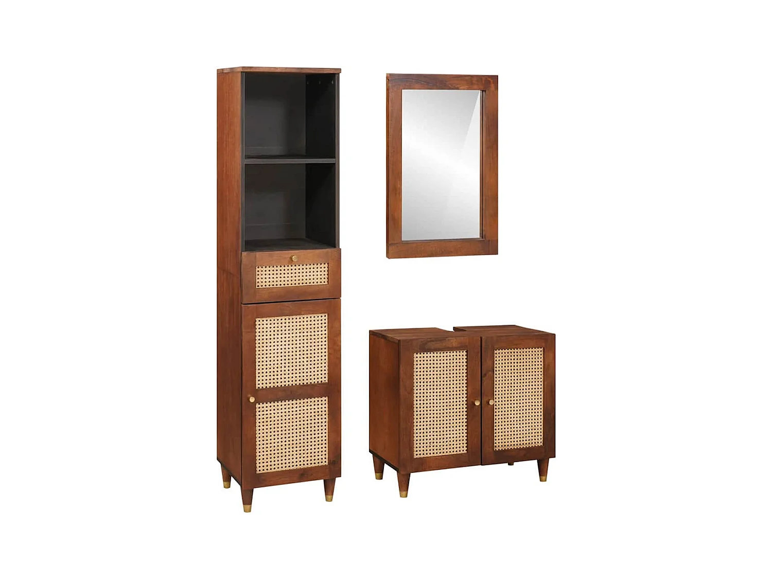 Mobilier de salle de bain avec tiroir 3 pcs 38 x 33 x 160 cm