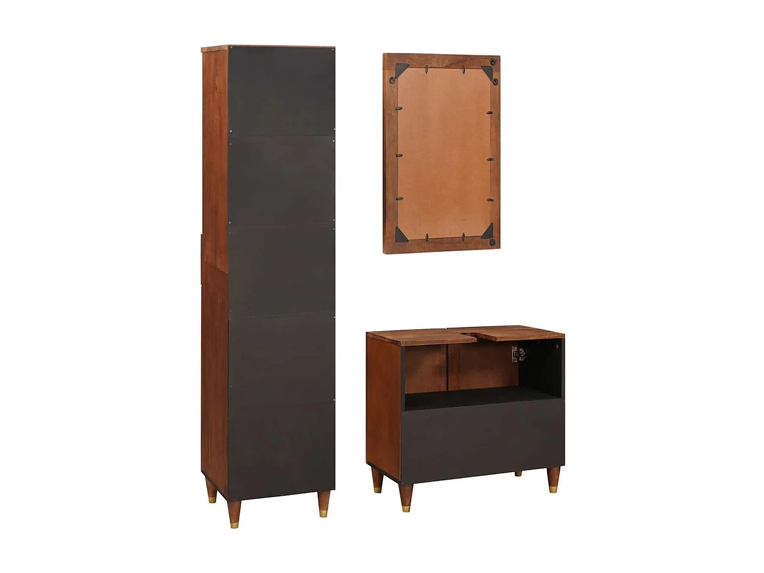 Mobilier de salle de bain avec tiroir 3 pcs 38 x 33 x 160 cm