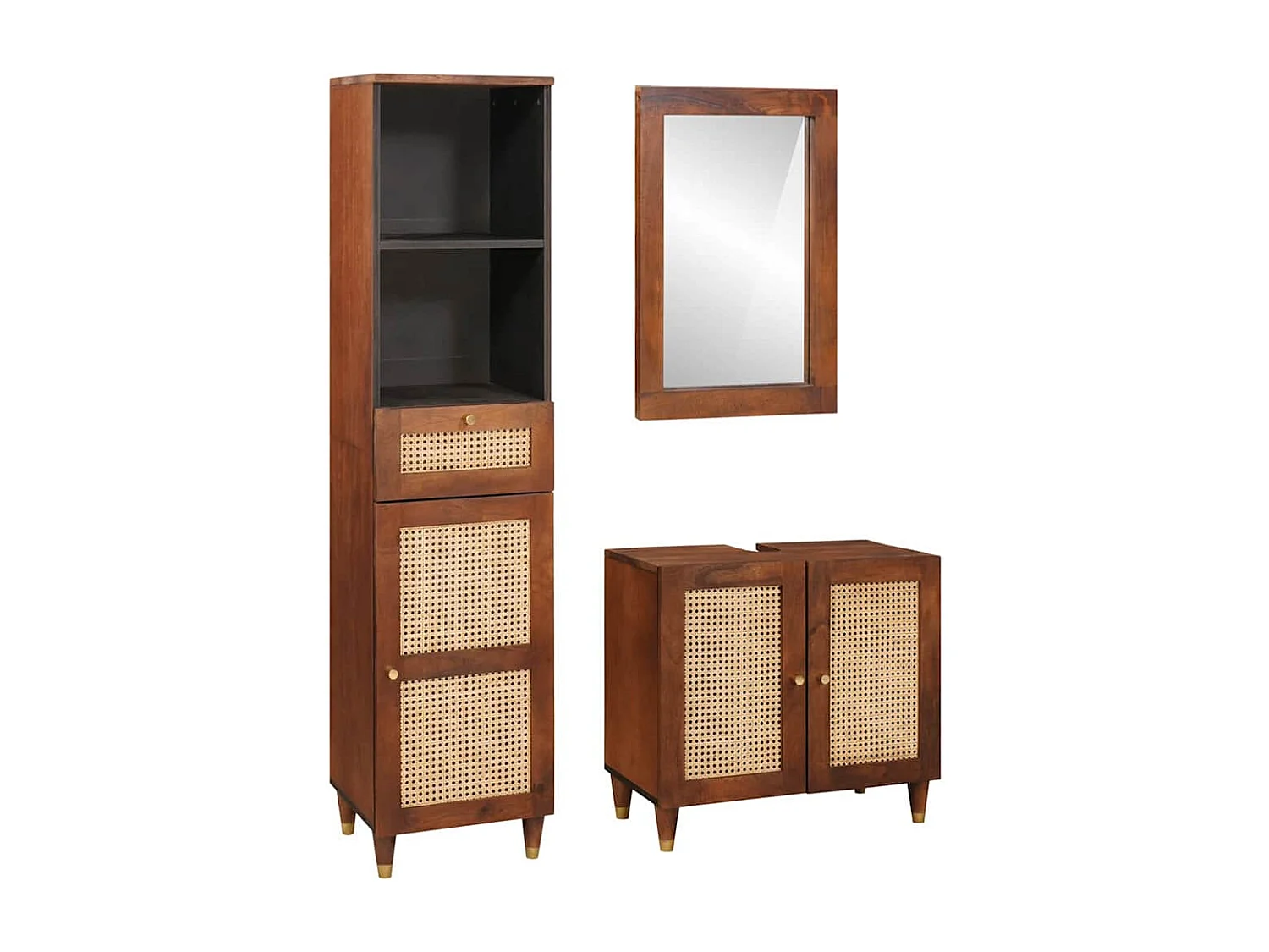 Mobilier de salle de bain avec tiroir 3 pcs 38 x 33 x 160 cm