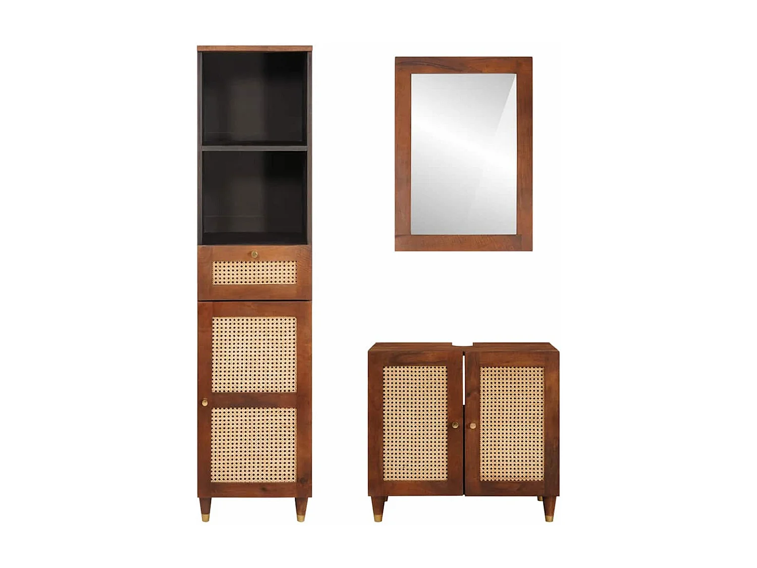 Mobilier de salle de bain avec tiroir 3 pcs 38 x 33 x 160 cm