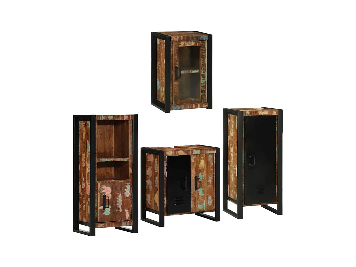 Set di mobili da bagno a parete 4 pezzi