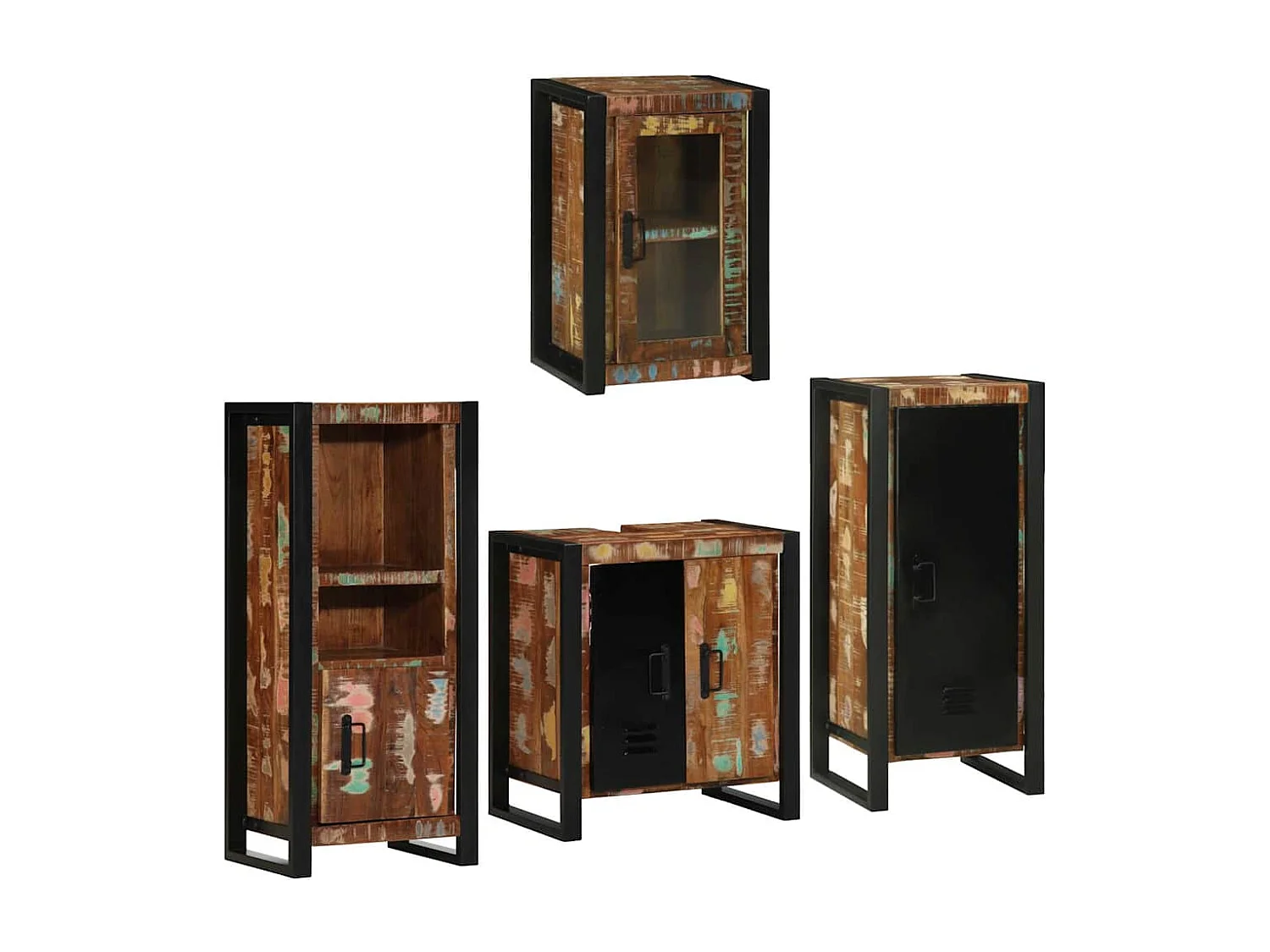 Set di mobili da bagno a parete 4 pezzi