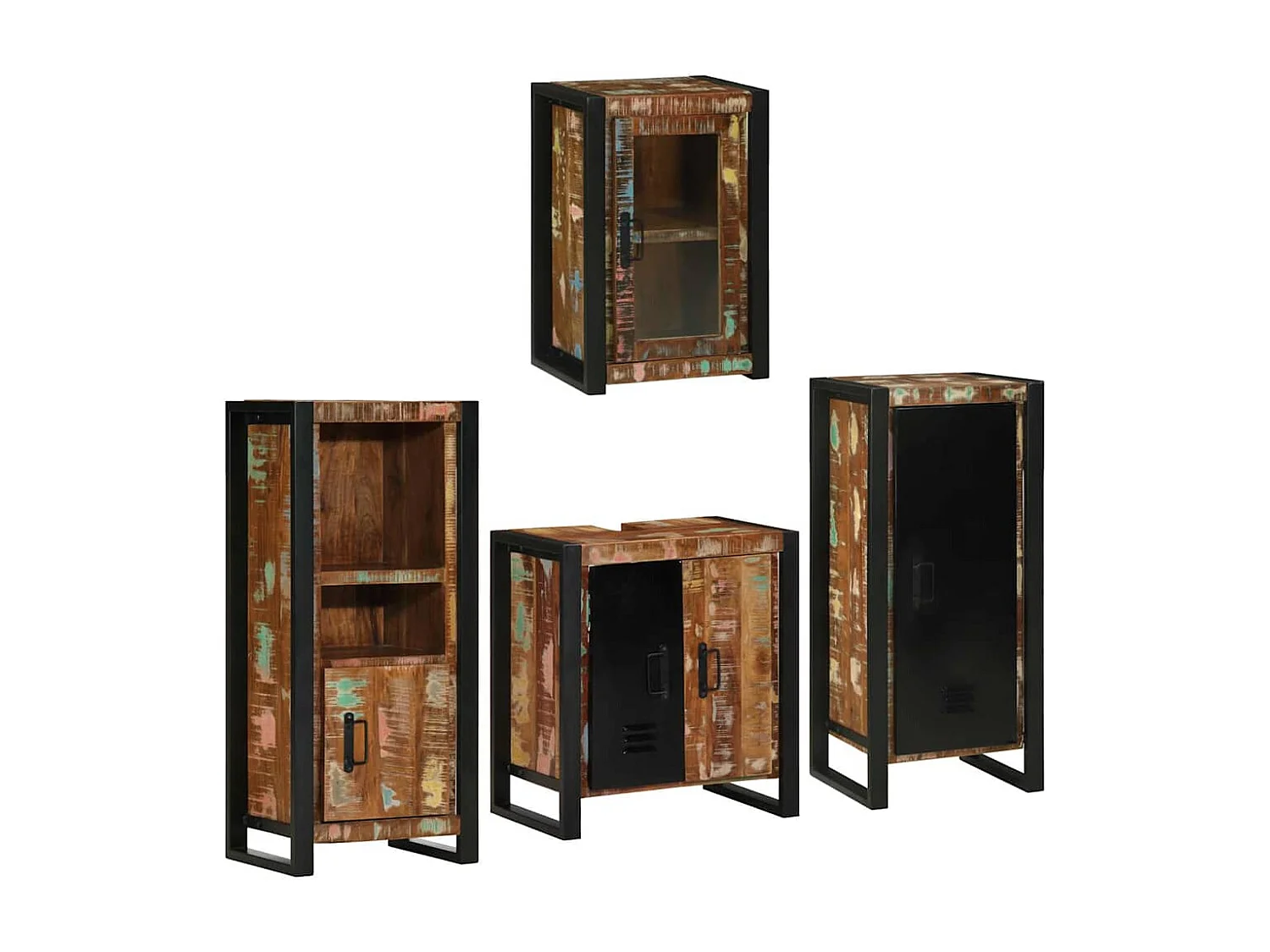 Set di mobili da bagno a parete 4 pezzi