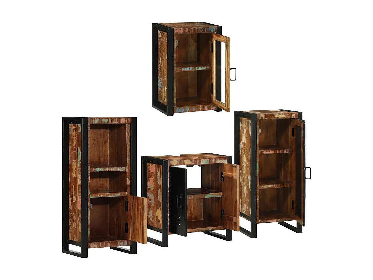 Set di mobili da bagno a parete 4 pezzi