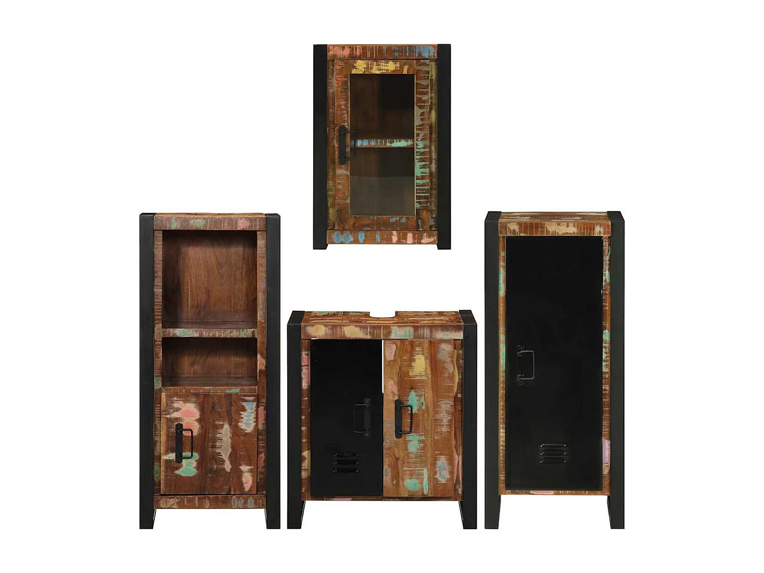 Set di mobili da bagno a parete 4 pezzi