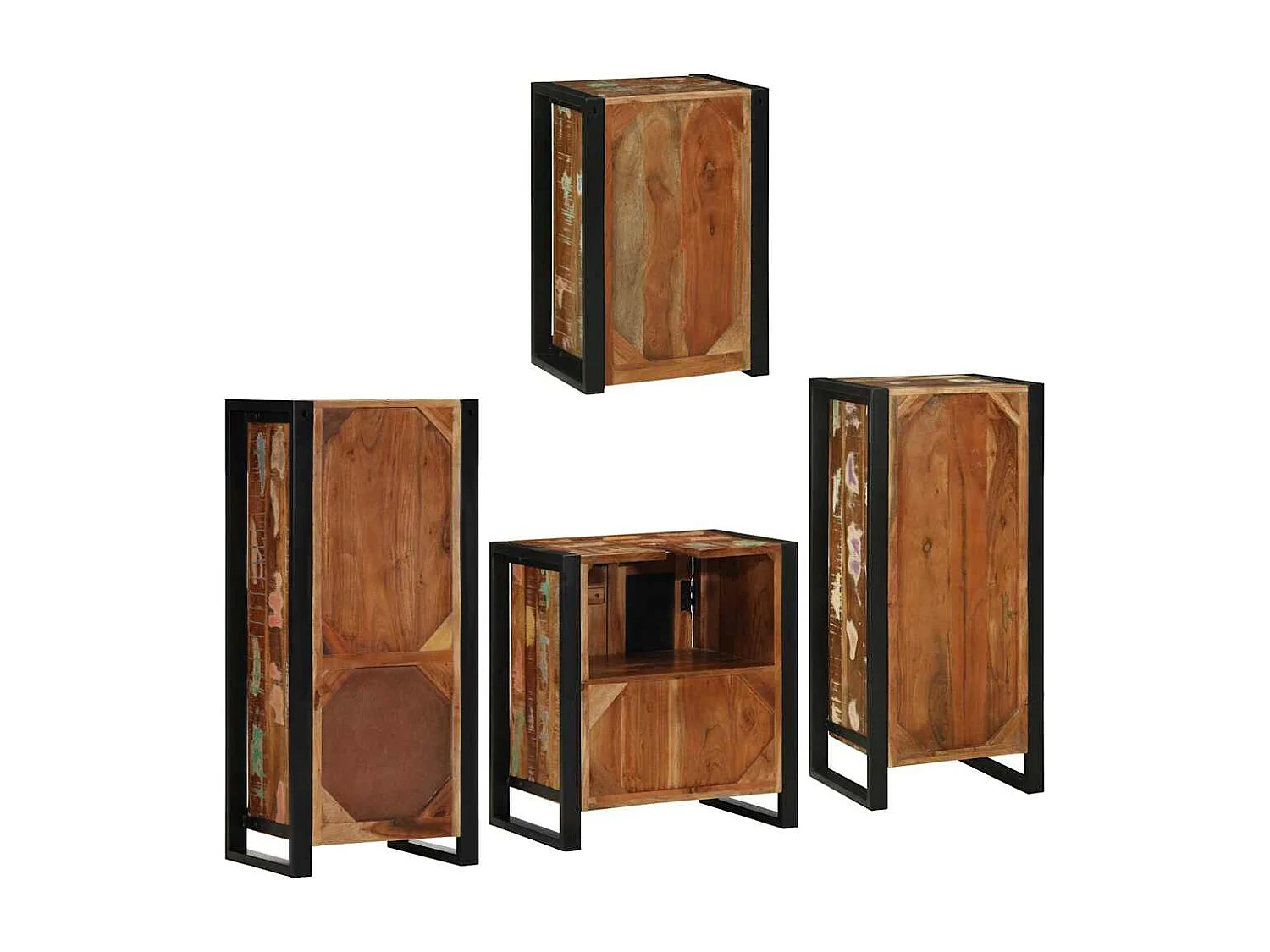 Set di mobili da bagno a parete 4 pezzi