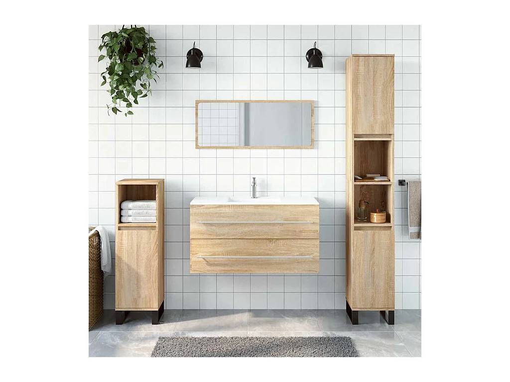 Sonoma Eikenhouten Spiegelbadkamerkast