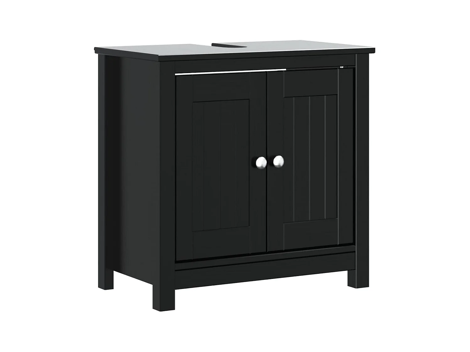 BERG badkamerkast zwart 60x34x59 cm massief grenenhout