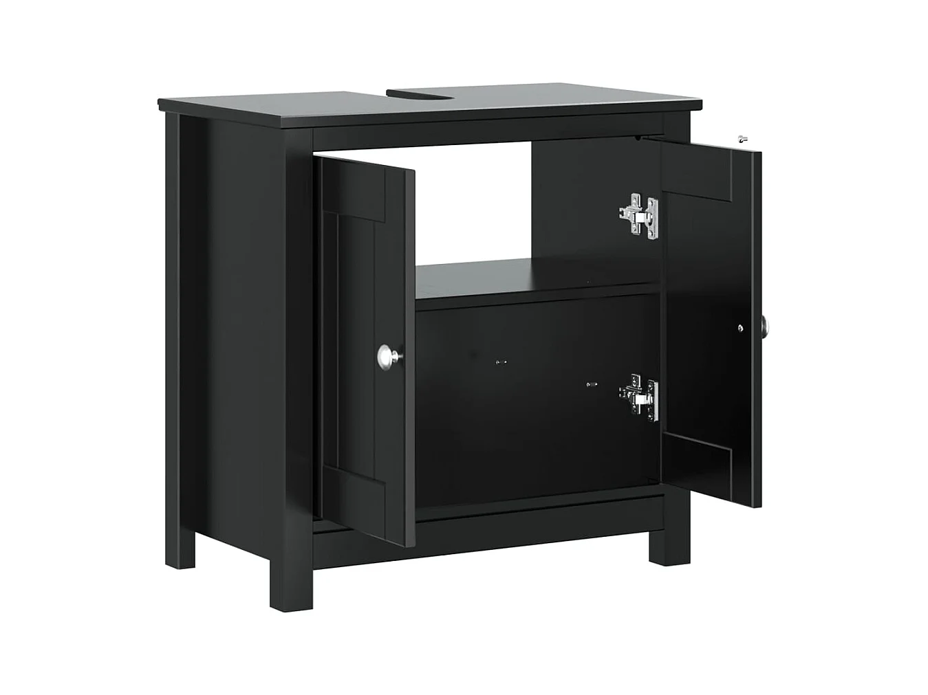 BERG badkamerkast zwart 60x34x59 cm massief grenenhout