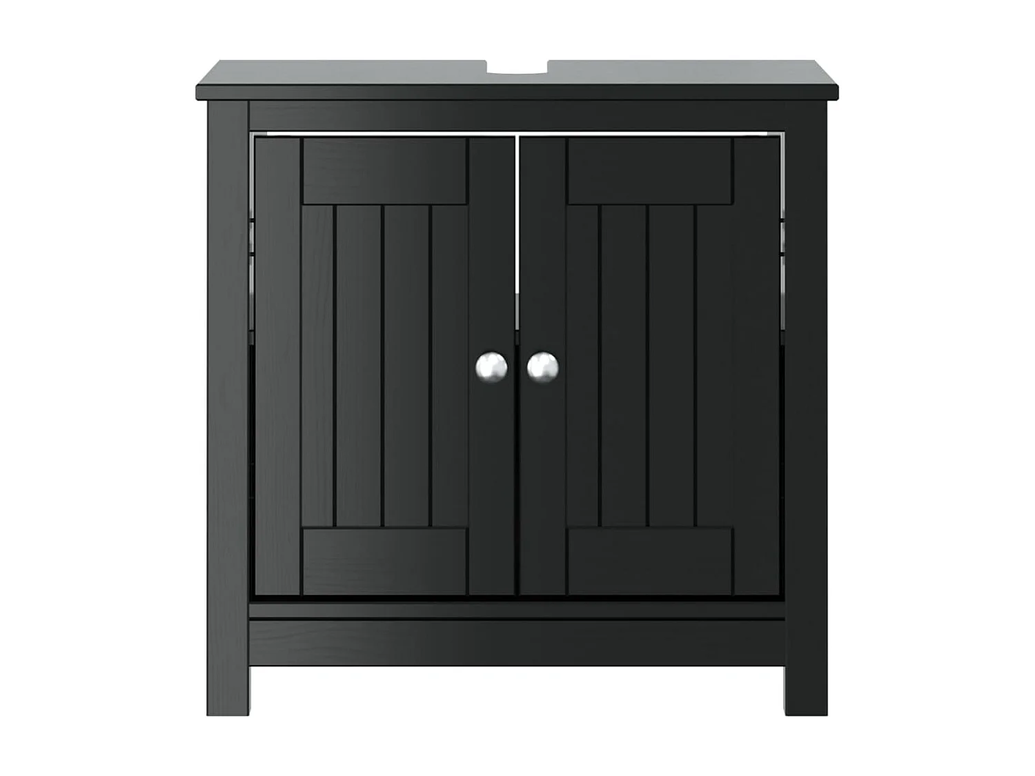 Meuble de salle de bain BERG noir 60x34x59 cm bois pin massif