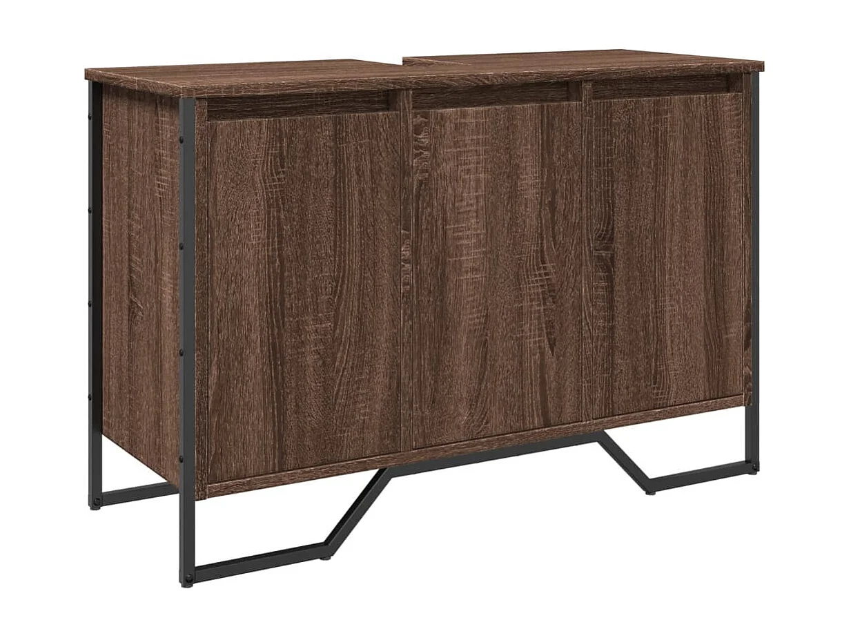 Mobile lavabo bagno rovere marrone 91x35x60 cm