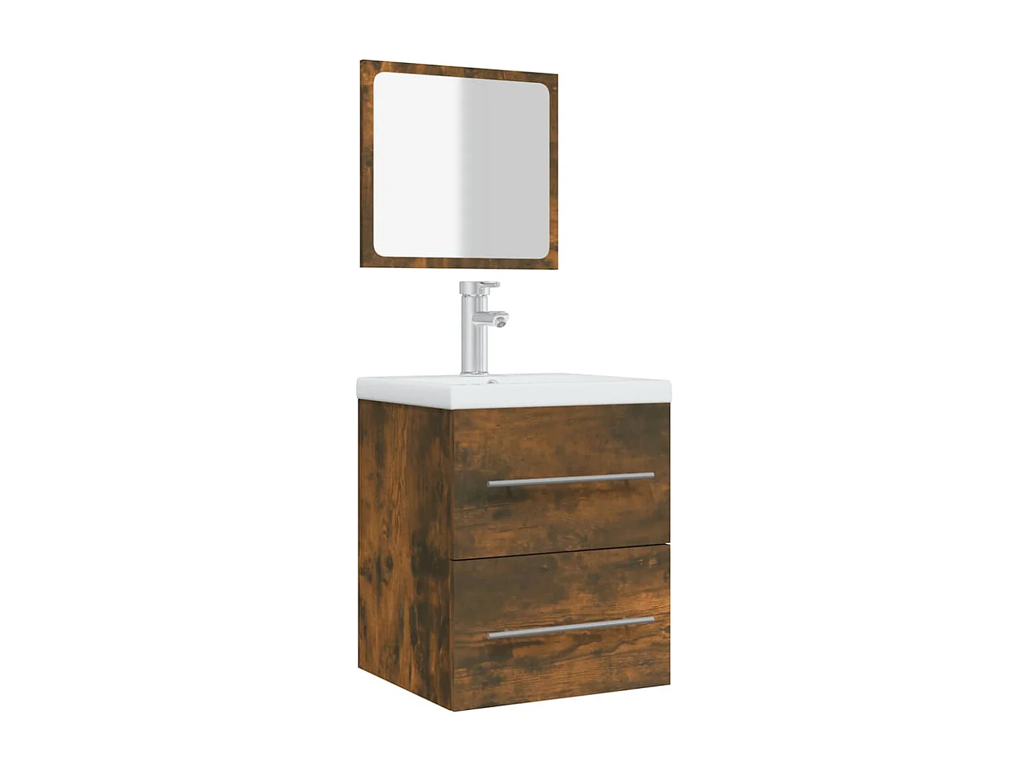 Mueble de baño con espejo Roble ahumado 41x38,5x48 cm