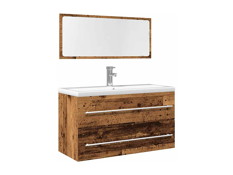 Ensemble de meubles salle de bain 2 pcs bois d'ingénierie