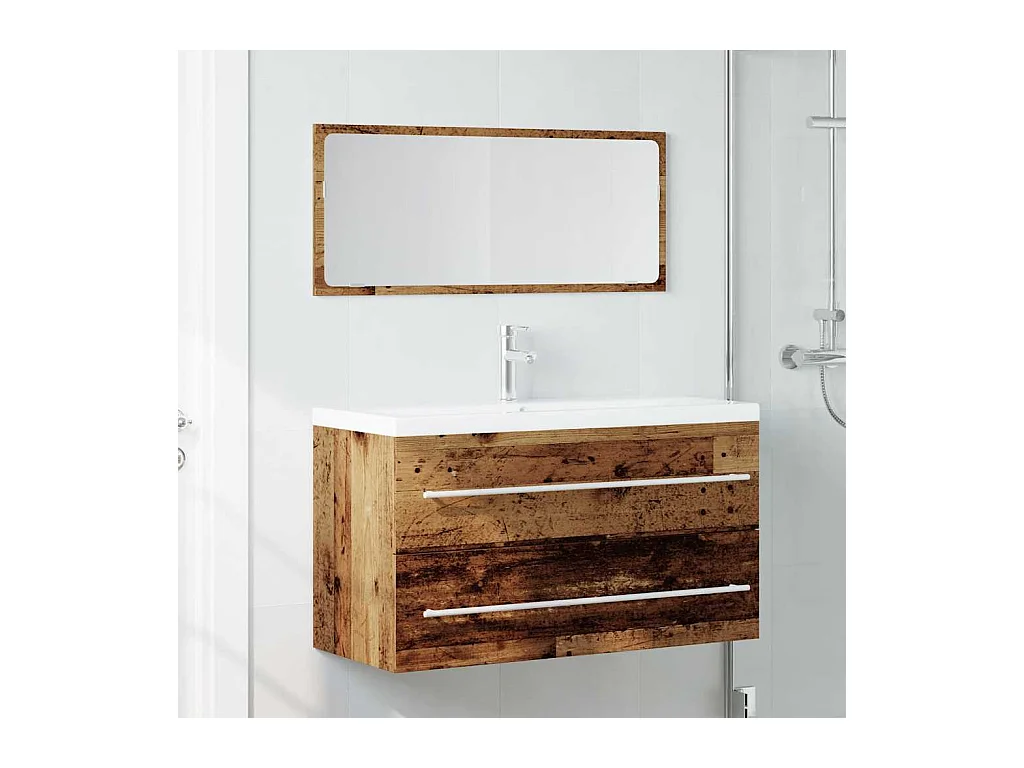 Ensemble de meubles salle de bain 2 pcs bois d'ingénierie