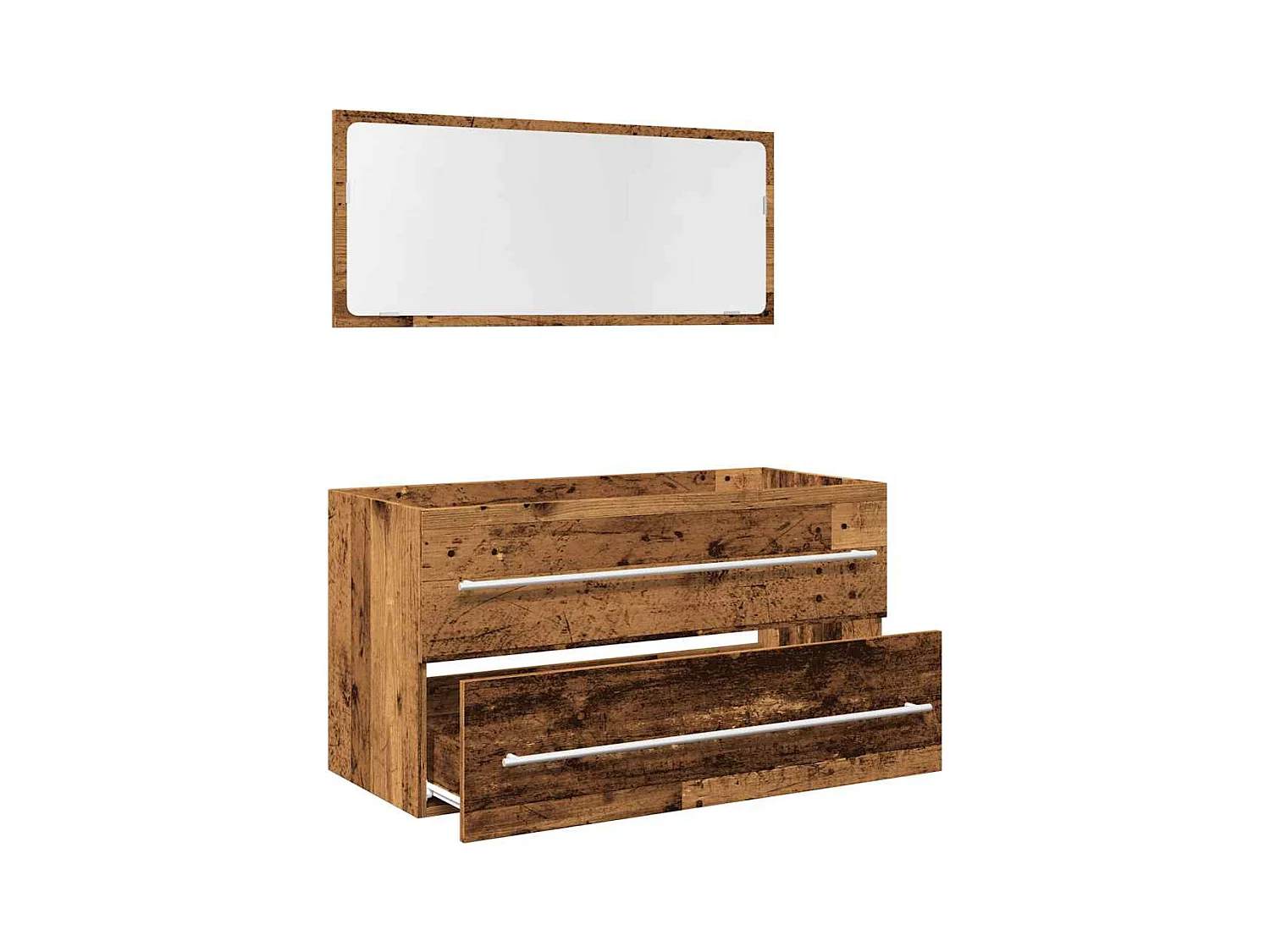 Ensemble de meubles salle de bain 2 pcs bois d'ingénierie