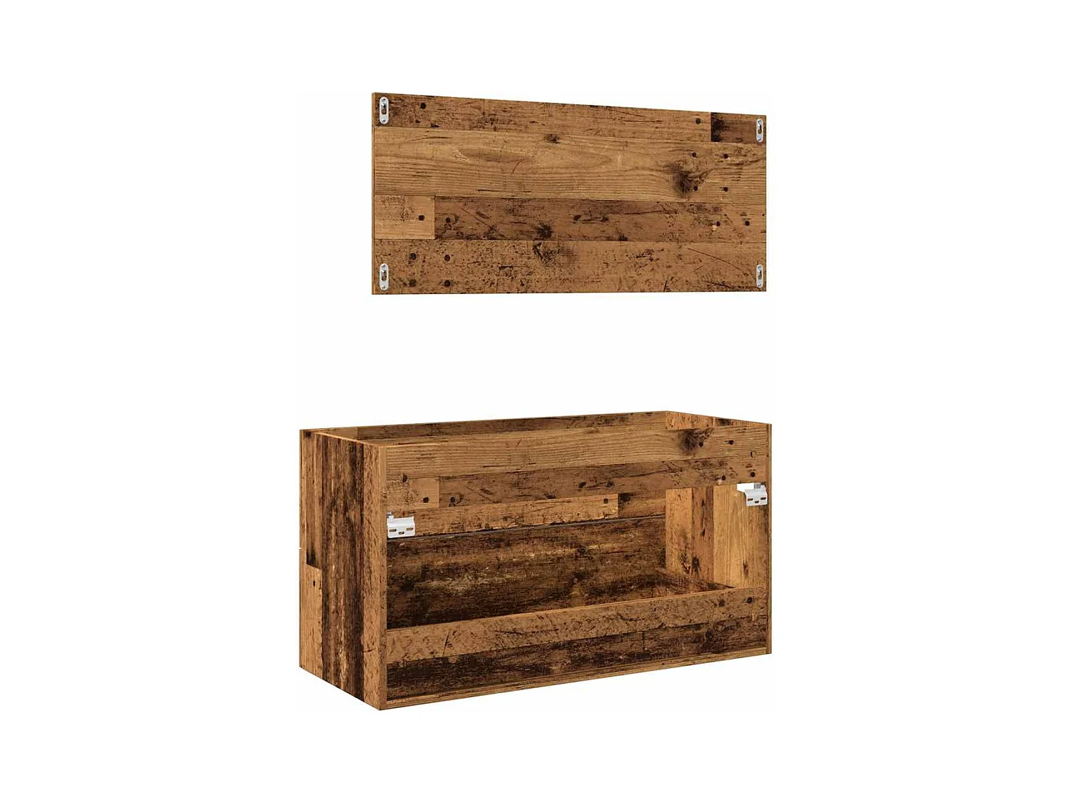 Ensemble de meubles salle de bain 2 pcs bois d'ingénierie