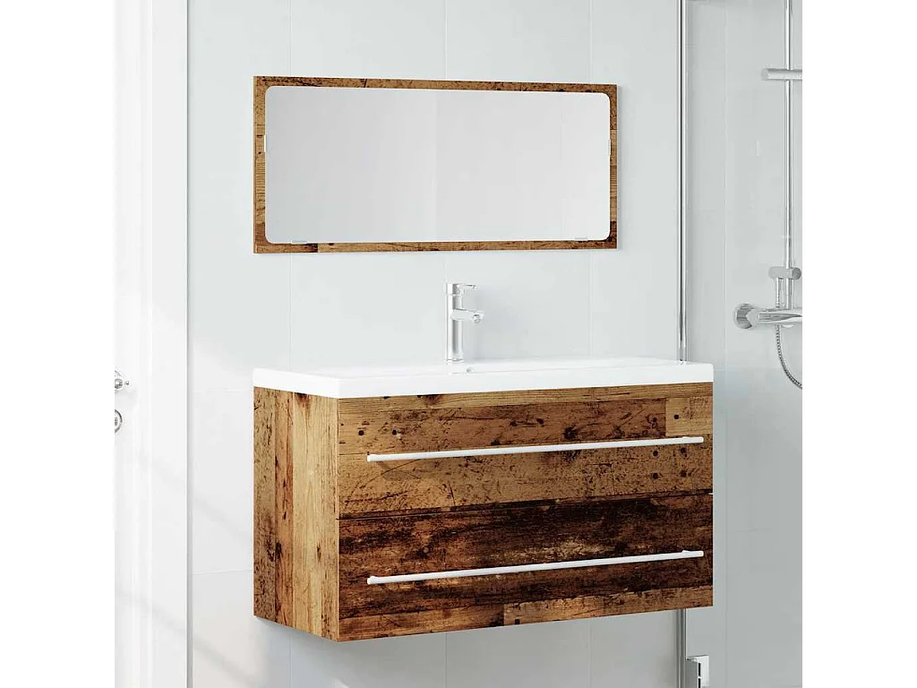 Ensemble de meubles salle de bain 2 pcs bois d'ingénierie