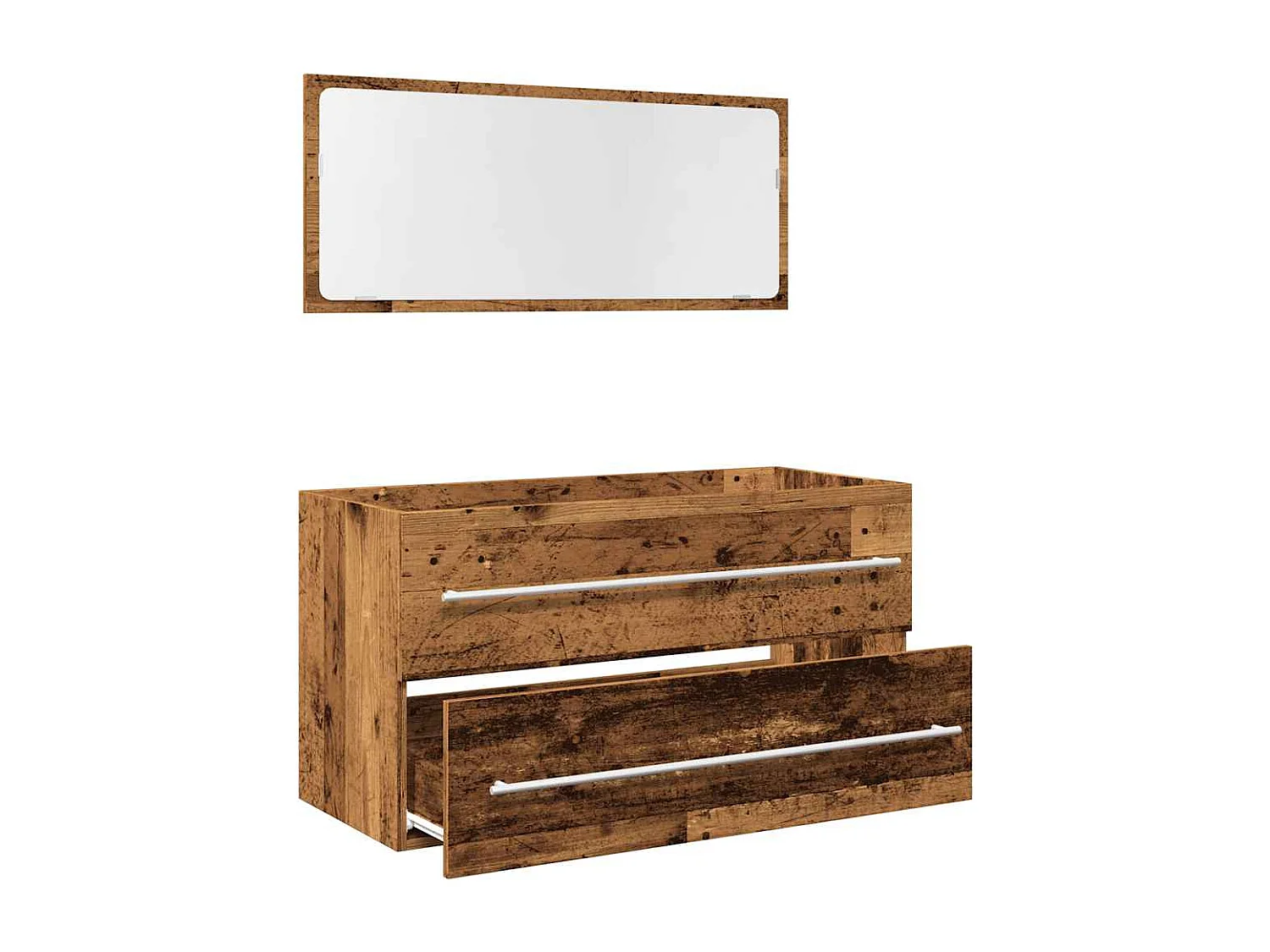 Ensemble de meubles salle de bain 2 pcs bois d'ingénierie