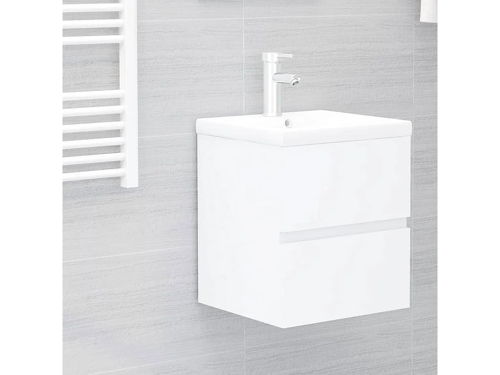 Mueble para lavabo blanco de 41 x 38,5 x 45 cm de madera de ingeniería