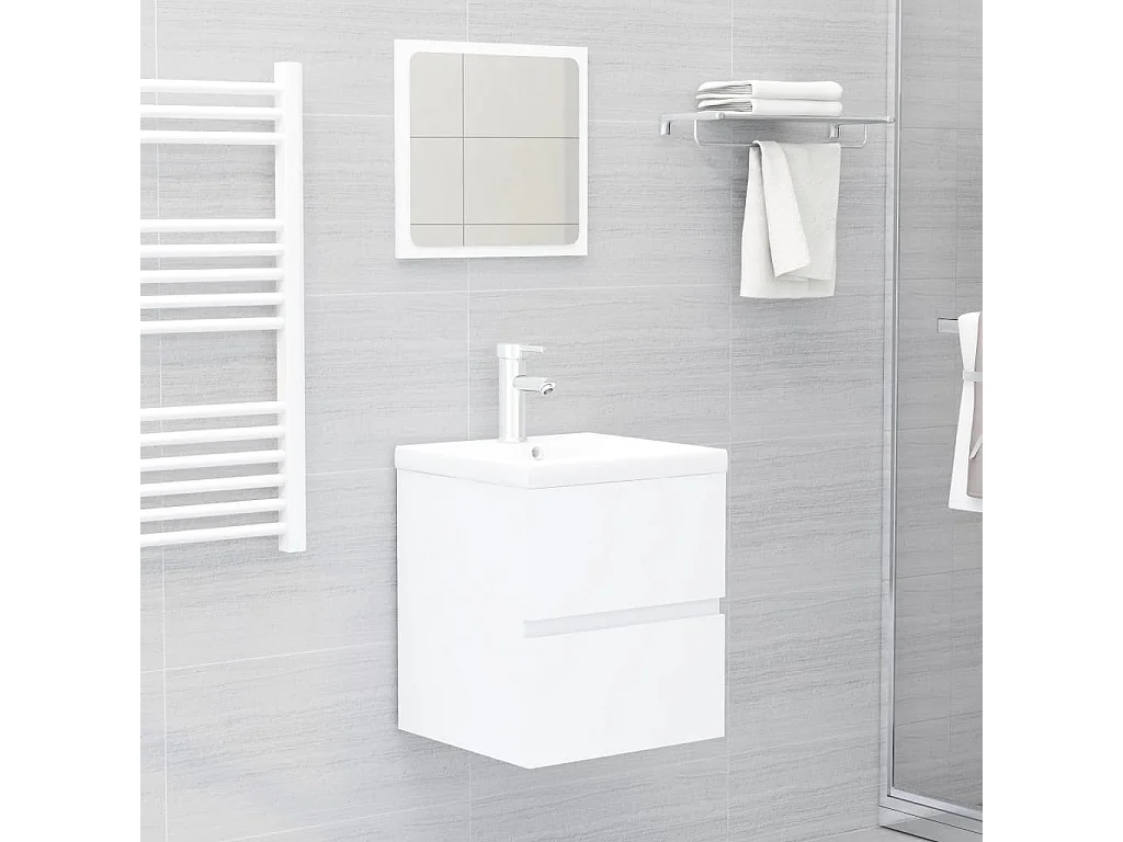 Mueble para lavabo blanco de 41 x 38,5 x 45 cm de madera de ingeniería