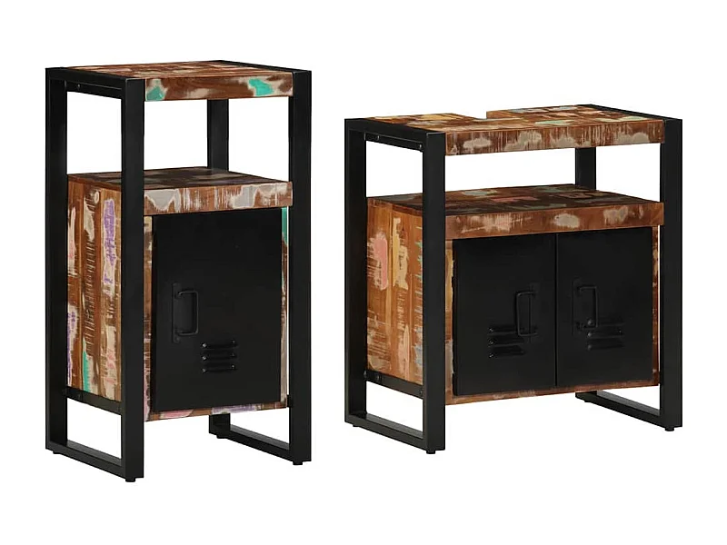 Ensemble de mobilier de salle de bain avec stockage 2 pcs