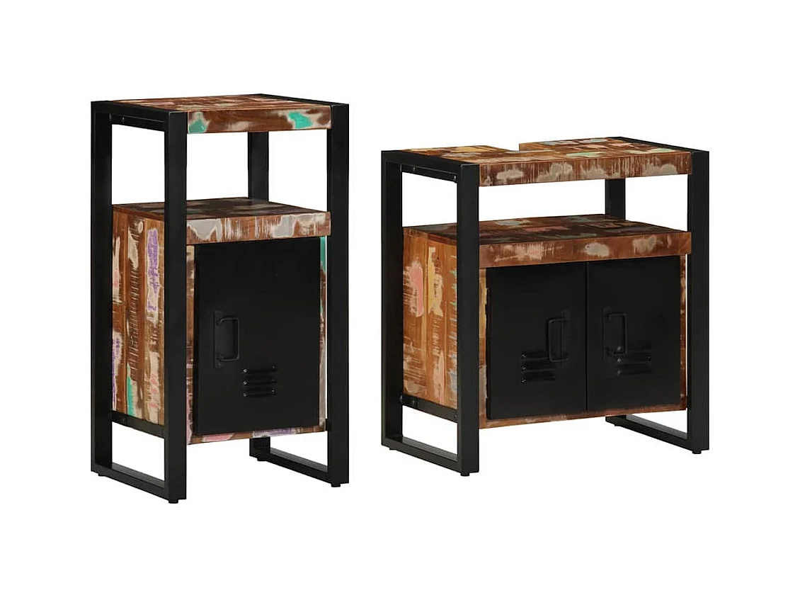 Ensemble de mobilier de salle de bain avec stockage 2 pcs