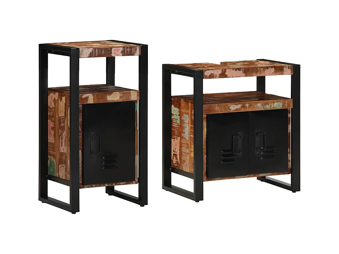 Ensemble de mobilier de salle de bain avec stockage 2 pcs