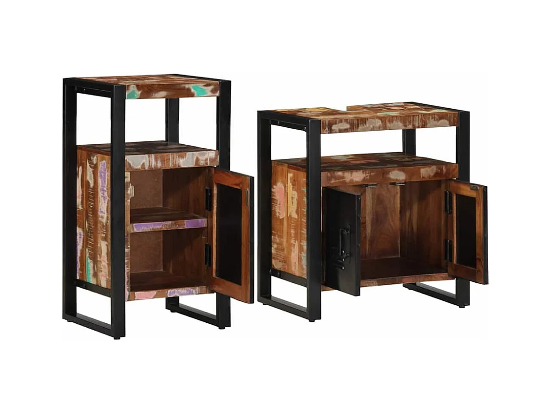 Ensemble de mobilier de salle de bain avec stockage 2 pcs