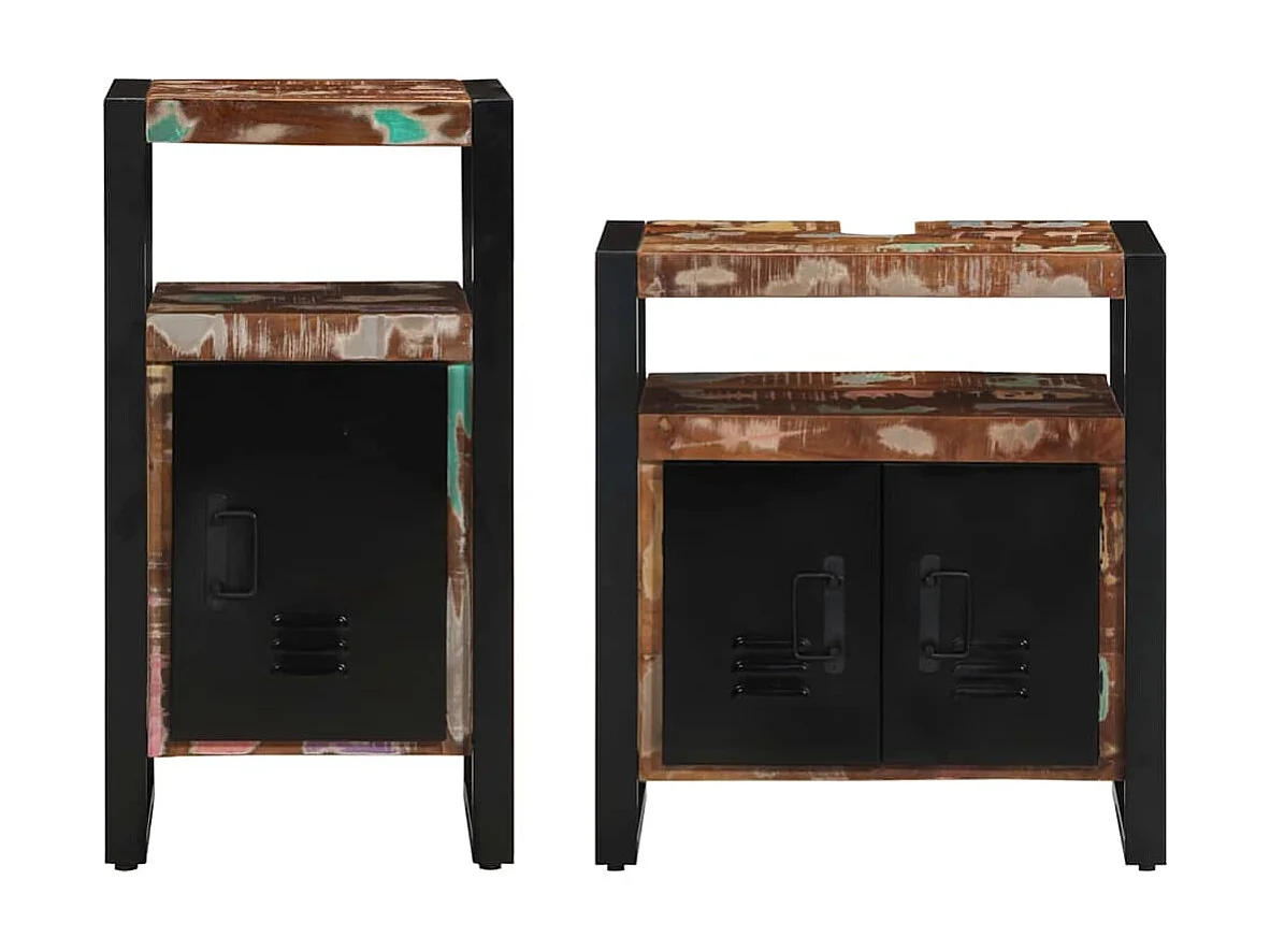 Ensemble de mobilier de salle de bain avec stockage 2 pcs