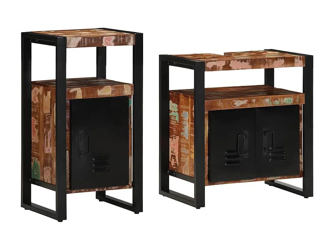 Badkamermeubelset met opbergruimte 2 stuks