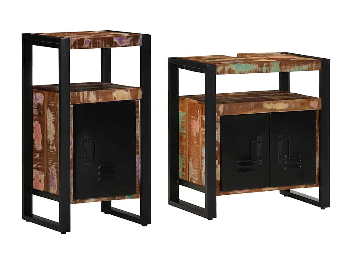 Badkamermeubelset met opbergruimte 2 stuks