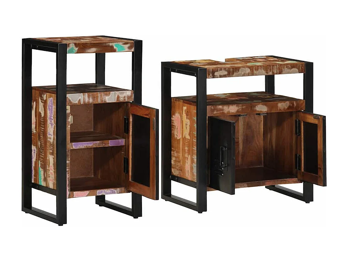 Badkamermeubelset met opbergruimte 2 stuks