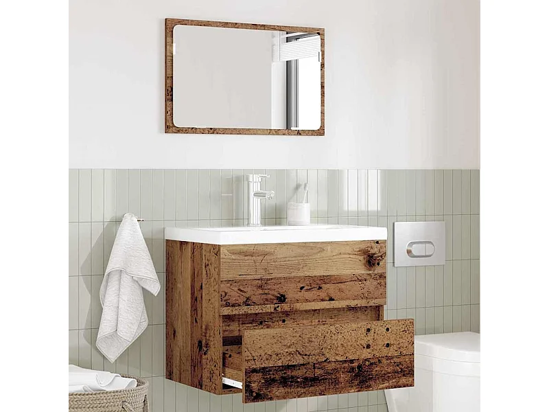 Set de Meubles de Salle de Bain avec tiroir 2 pcs Bois Ancien