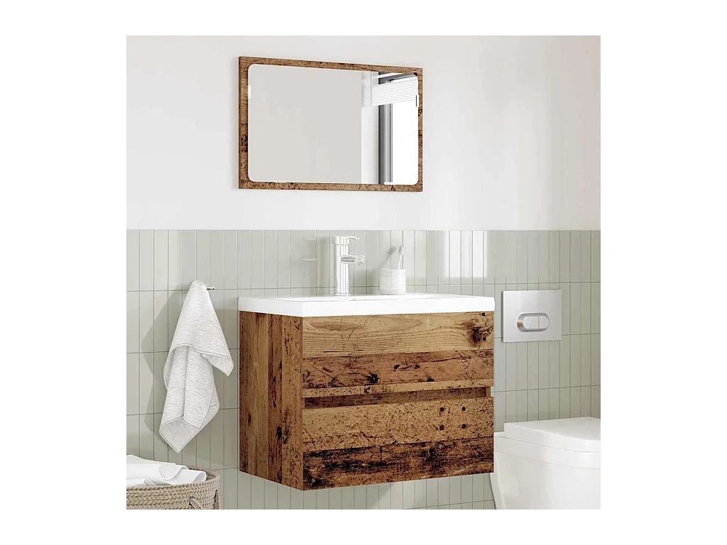 Set de Meubles de Salle de Bain avec tiroir 2 pcs Bois Ancien