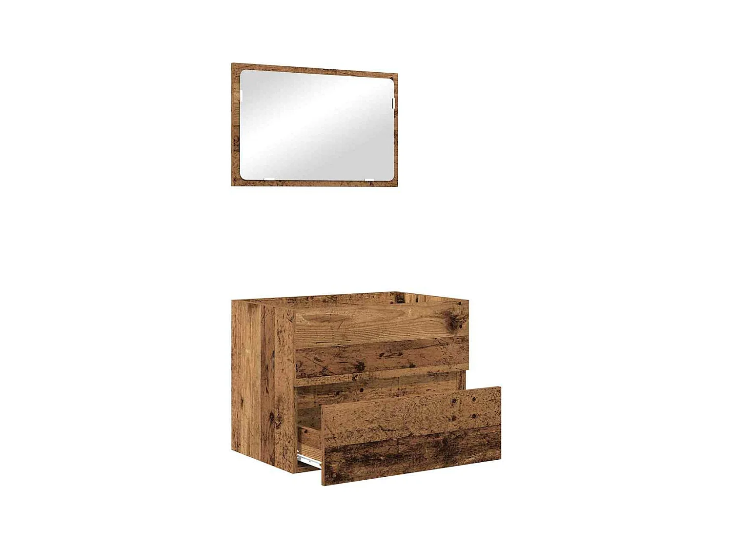 Set de Meubles de Salle de Bain avec tiroir 2 pcs Bois Ancien