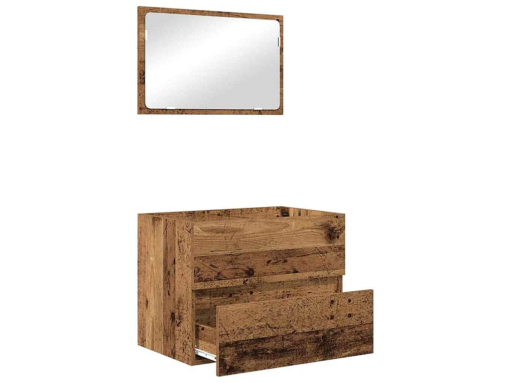 Set de Meubles de Salle de Bain avec tiroir 2 pcs Bois Ancien