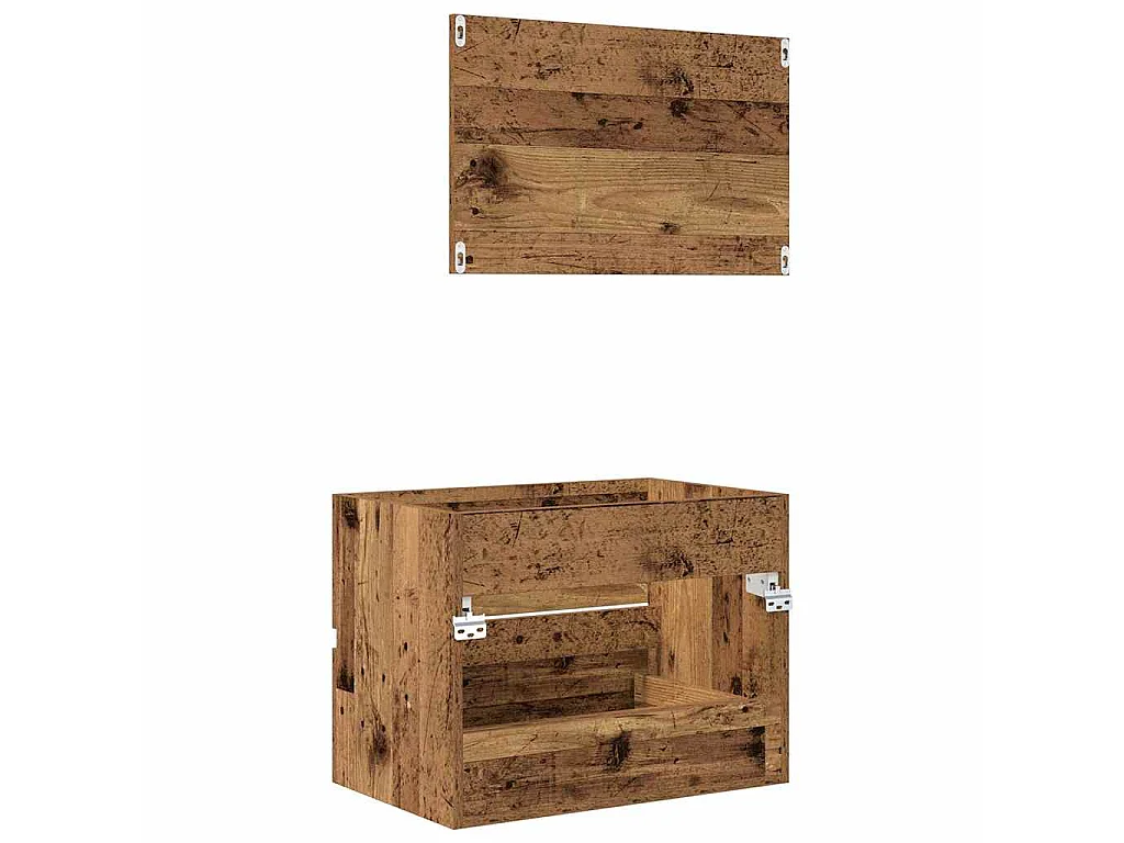 Set de Meubles de Salle de Bain avec tiroir 2 pcs Bois Ancien