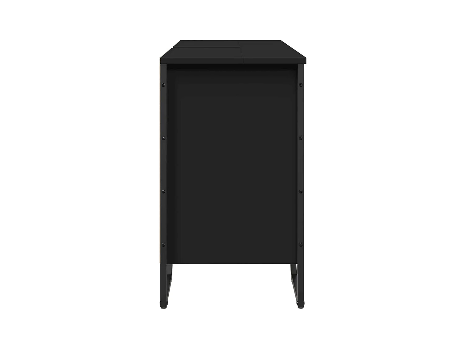Armoire lavabo de salle de bain noir 91x35x60 cm