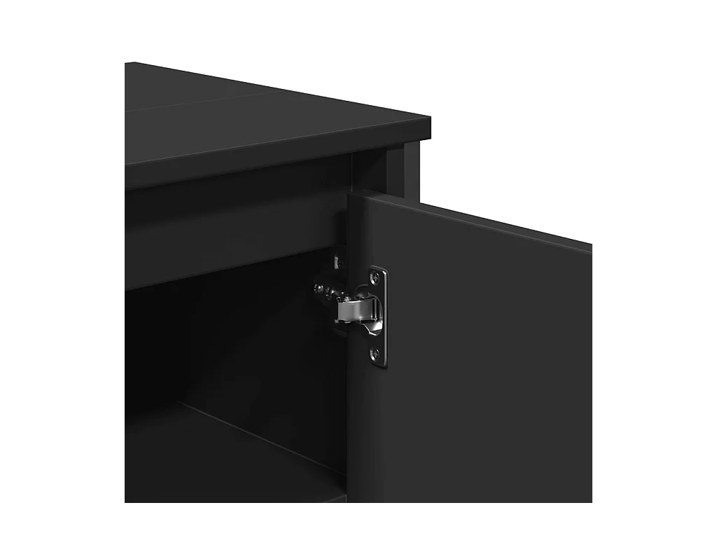 Armoire lavabo de salle de bain noir 91x35x60 cm